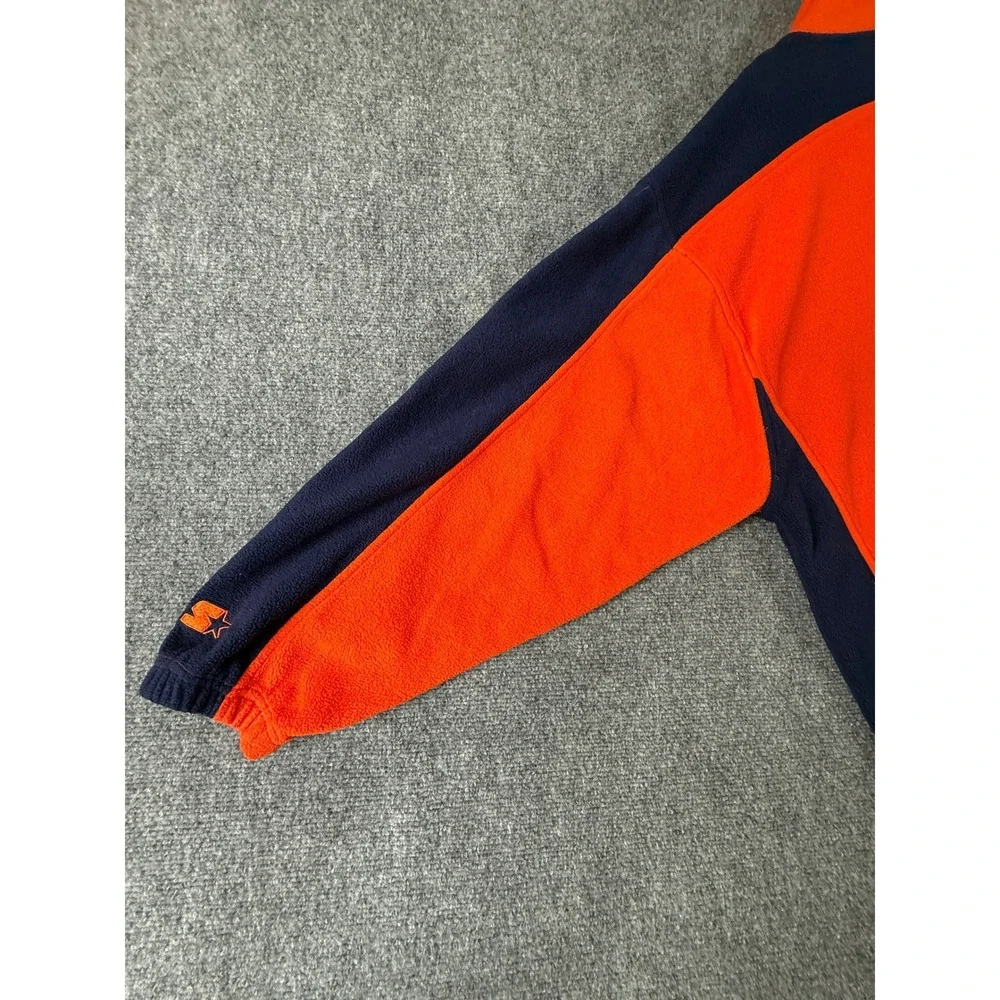 Starter Clemson Tigers Mens 2XL Fleece Pullover Jacket Orange Blue‎